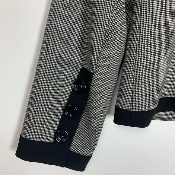 Ross Mayer Women’s 100% Wool Houndstooth Blazer Bow Pockets Size 12 Career - Picture 10 of 14